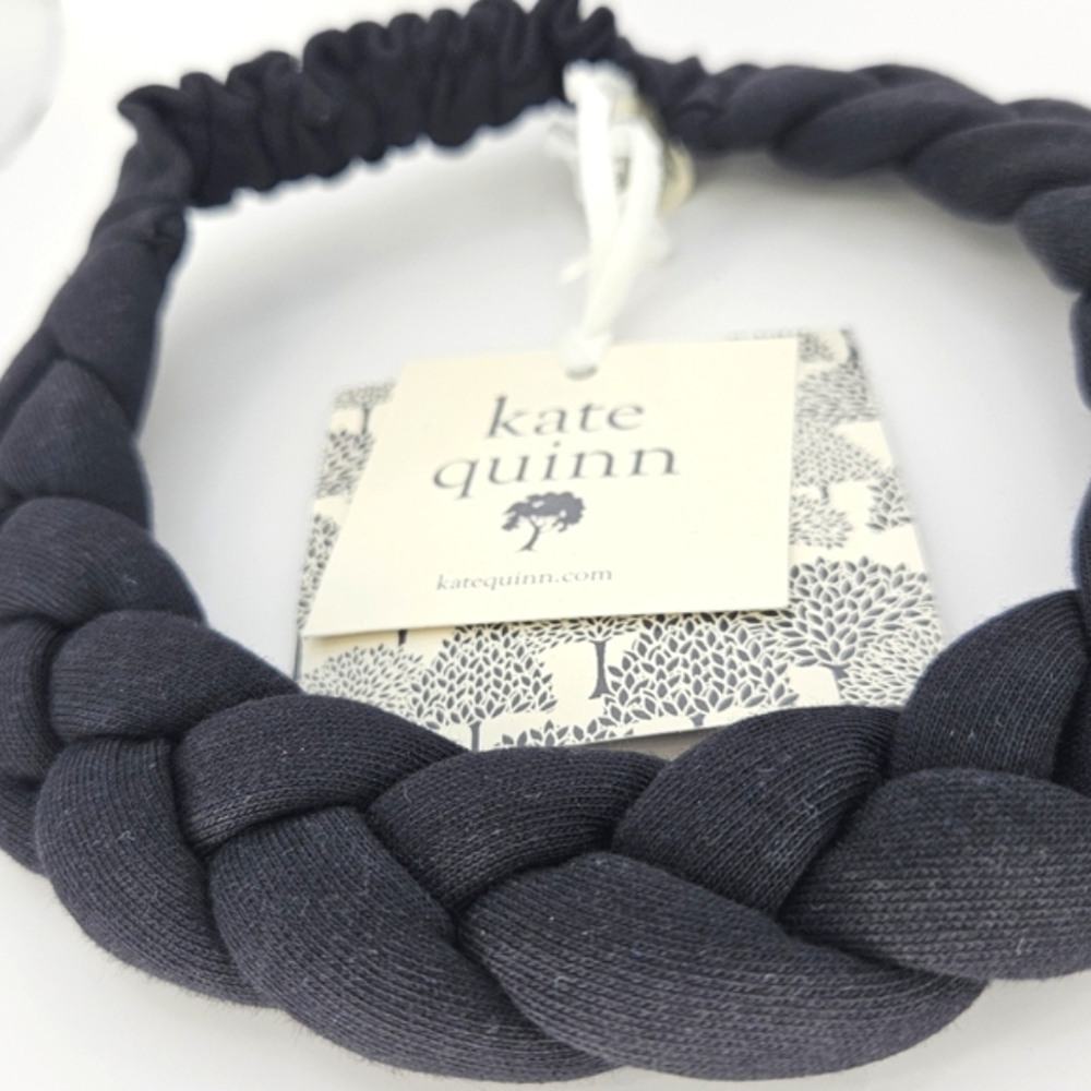 NWT Kate Quinn Skinny Braided Headband Black